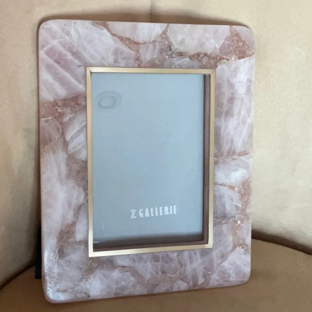 NEW ROSE QUARTZ PICTURE FRAME 5” X 7” PHOTO gorgeous z gallerie